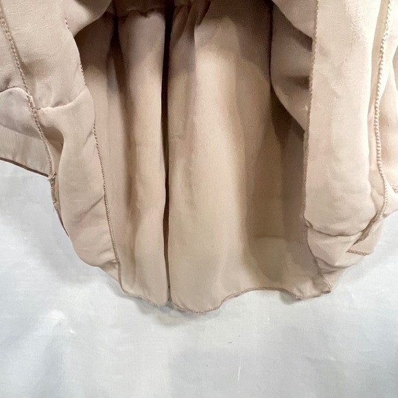 Runway Paris Dress Sleeveless Ruffle Floral Detail Mini Nude M Retro‎ Y2K Boho - Picture 9 of 12